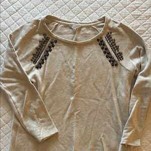 Crown & Ivy Embellished Long Sleeve Top